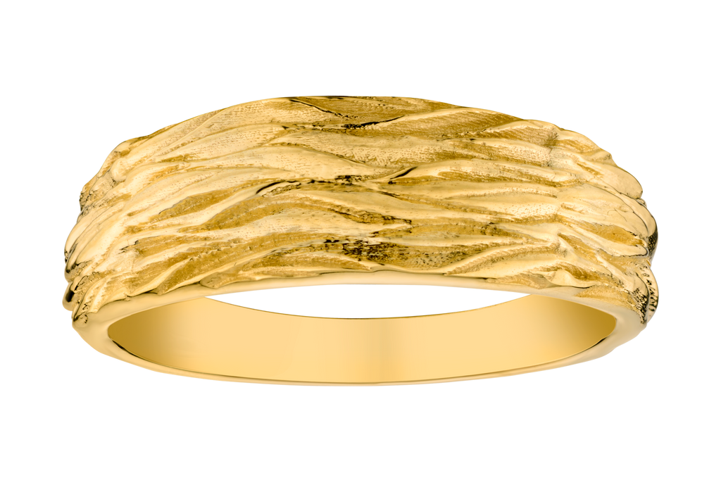 Bark Finish Gentleman's Ring, 10kt Yellow Gold.....................NOW