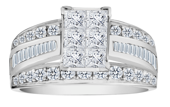 2.00 Carat of Lab Grown Diamonds Ring, 10kt White Gold.....................NOW