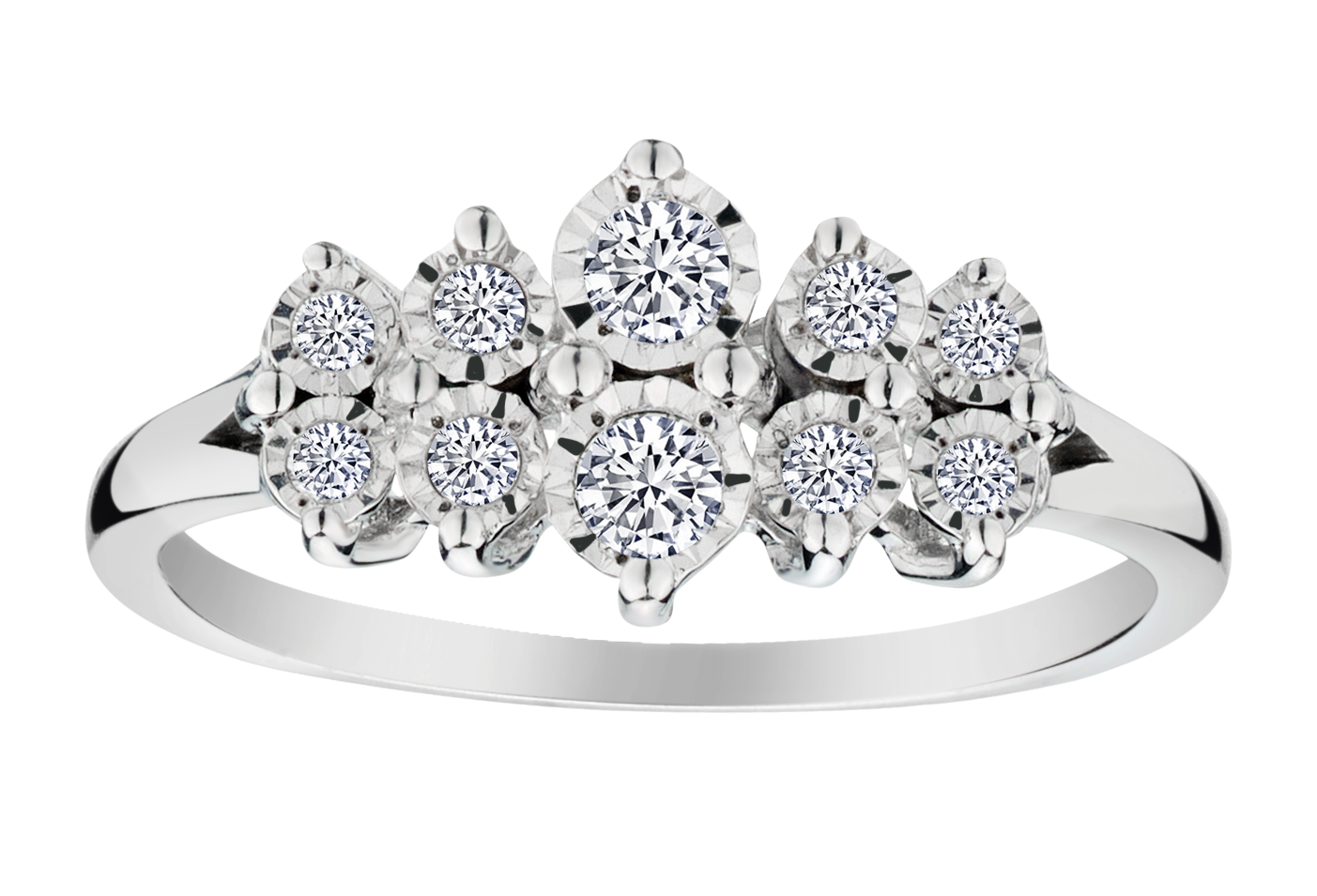 .26 Carat of Lab Grown Diamonds Cluster Ring, Silver.....................NOW