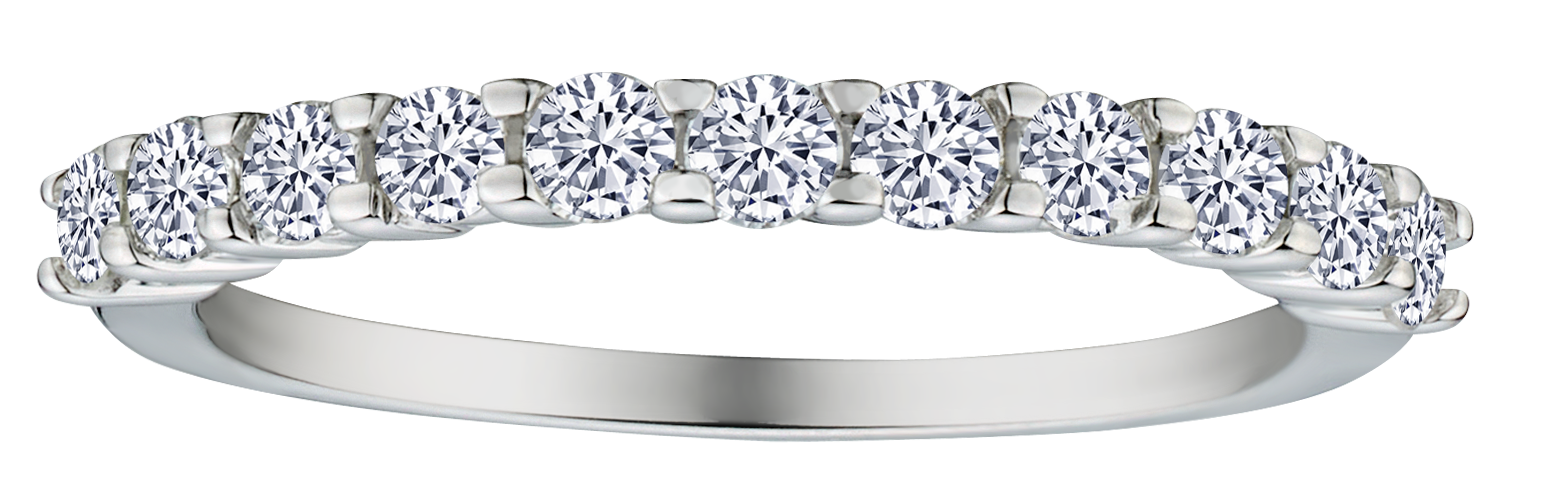.50 Carat of Lab Grown Diamonds Band, 10kt White Gold.....................NOW