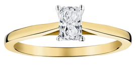 .45 Carat of Lab Grown Diamond Radiant Cut Solitaire Ring, 10kt Yellow Gold.....................NOW