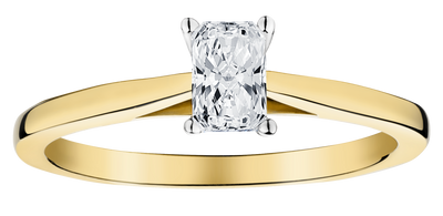 .45 Carat of Lab Grown Diamond Radiant Cut Solitaire Ring, 10kt Yellow Gold.....................NOW