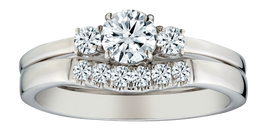 .75 Carat of Lab Grown Diamonds Ring Set, 10kt White Gold.....................NOW