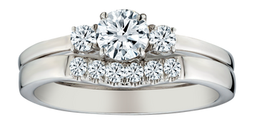 .75 Carat of Lab Grown Diamonds Ring Set, 10kt White Gold.....................NOW