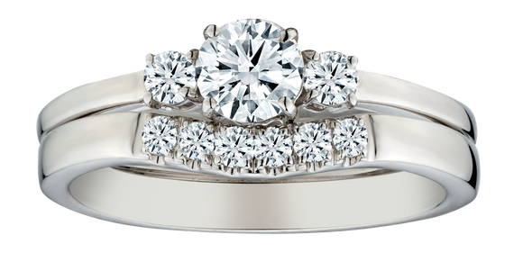 .75 Carat of Lab Grown Diamonds Ring Set, 10kt White Gold.....................NOW