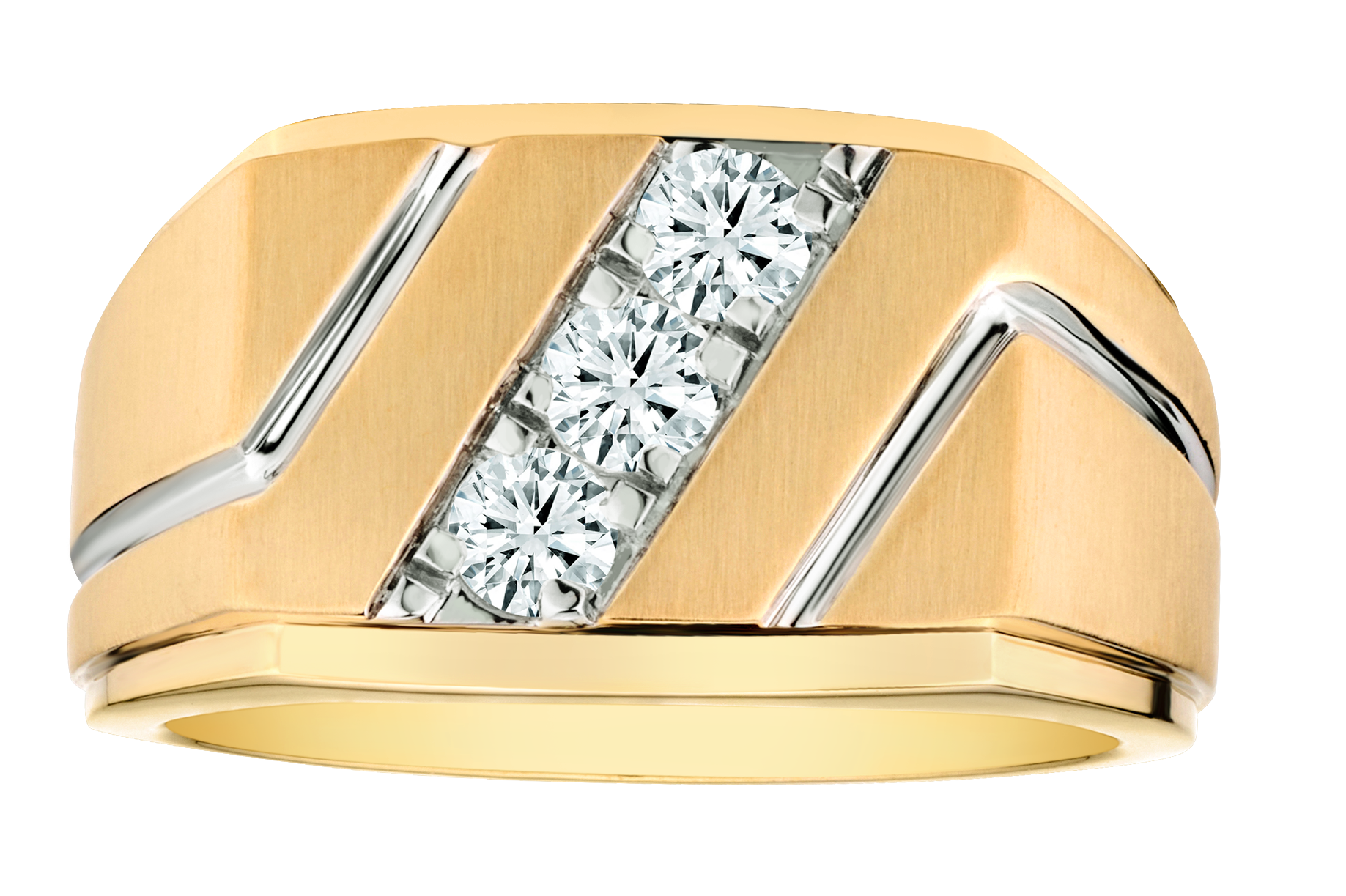 .50 Carat of Lab Grown Diamonds "Past, Present, Future" Men's Ring, 10kt Yellow Gold.....................NOW