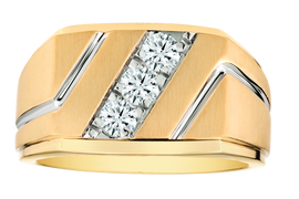 .50 Carat of Lab Grown Diamonds "Past, Present, Future" Men's Ring, 10kt Yellow Gold.....................NOW