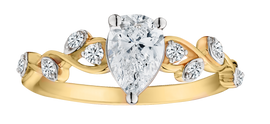 .90 Carat of Lab Grown Diamonds Pear Ring, 10kt Yellow Gold.....................NOW
