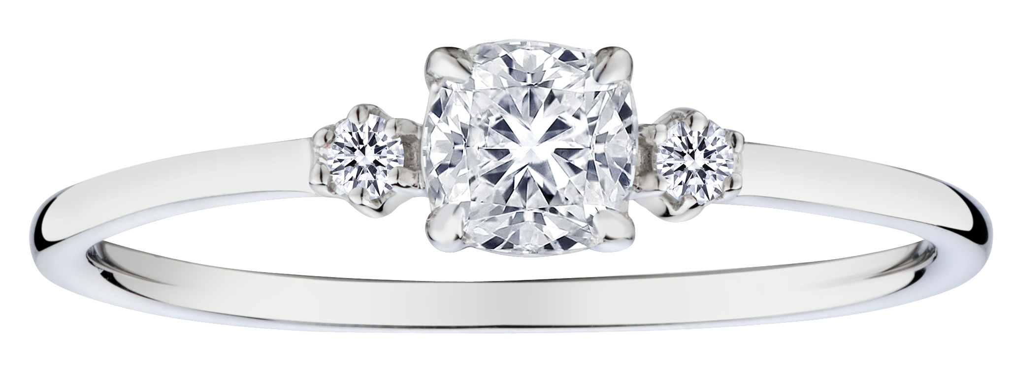 .42 Carat of Lab Grown Diamonds "Past, Present, Future" Engagement Ring, 10kt White Gold.....................NOW
