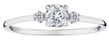 .42 Carat of Lab Grown Diamonds "Past, Present, Future" Engagement Ring, 10kt White Gold.....................NOW