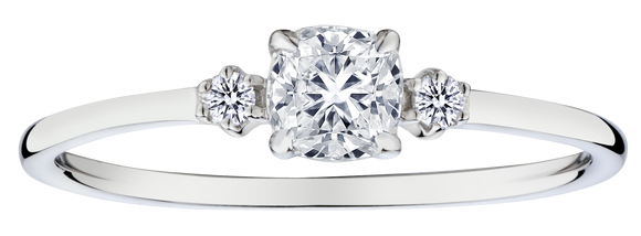 .42 Carat of Lab Grown Diamonds "Past, Present, Future" Engagement Ring, 10kt White Gold.....................NOW