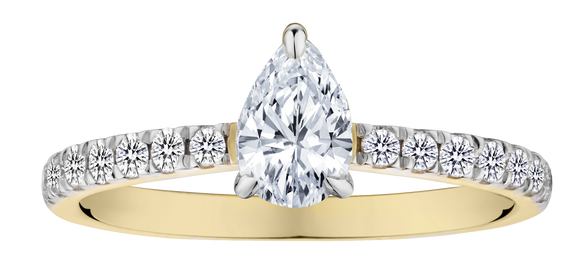 .75 Carat of Lab Grown Diamonds Ring, 10kt Yellow Gold.....................NOW