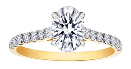1.33 Carat of Lab Grown Diamonds "Oval" Cut Engagement Ring, 14kt Two Tone Gold.....................NOW - Griffin Jewellery Designs
