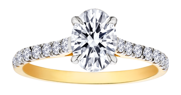 1.33 Carat of Lab Grown Diamonds "Oval" Cut Engagement Ring, 14kt Two Tone Gold.....................NOW - Griffin Jewellery Designs