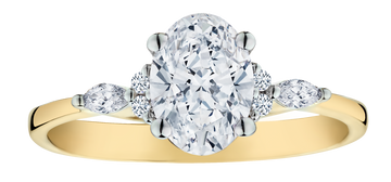 1.11 Carat of Lab Grown Diamonds Engagement Ring, 14kt Two Tone.....................NOW