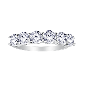 2.00+ Carat Of Lab Grown Diamonds 6 Stone Anniversary Ring, 14kt White Gold.....................NOW - Griffin Jewellery Designs