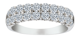 1.50 Carat of Lab Grown Diamonds 2 Row Band, 14kt White Gold.....................NOW