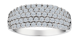 1.00 Carat of Lab Grown Diamonds 5 Row Band Ring, 10kt White Gold.....................NOW