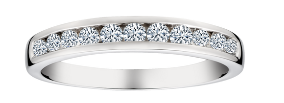 .50 Carat of Lab Grown Diamonds Channel Set Band Ring, Silver.....................NOW