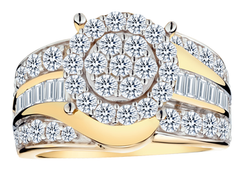2.00 Carat of Lab Grown Diamonds Ring, 10kt Yellow Gold.....................NOW