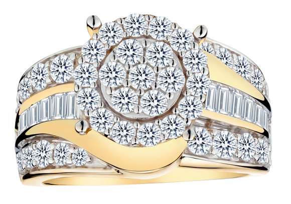 2.00 Carat of Lab Grown Diamonds Ring, 10kt Yellow Gold.....................NOW