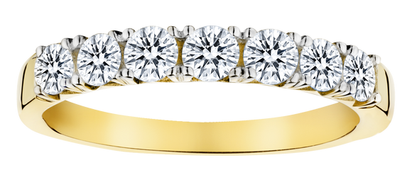 .75 Carat of Lab Grown Diamonds Band Ring, 10kt Yellow Gold.....................NOW