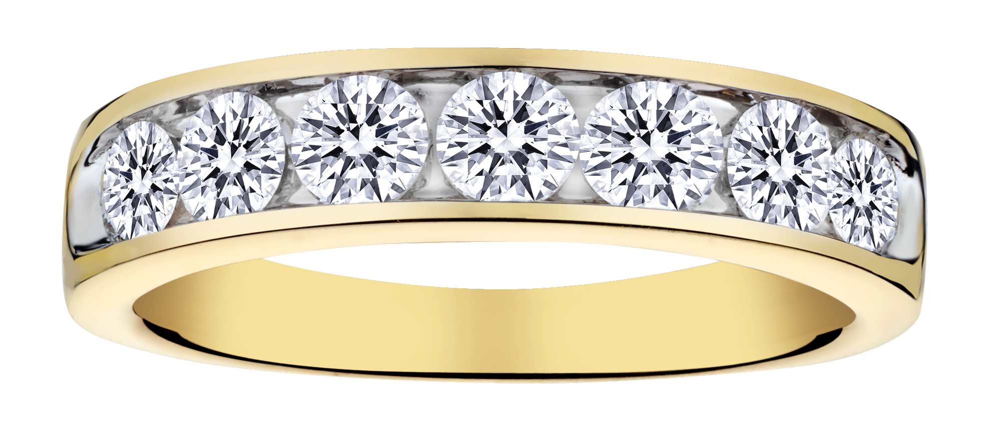 1.00 Carat of Lab Grown Diamonds Channel Set Band Ring, 10kt Yellow Gold.....................NOW