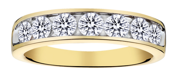 1.00 Carat of Lab Grown Diamonds Channel Set Band Ring, 10kt Yellow Gold.....................NOW