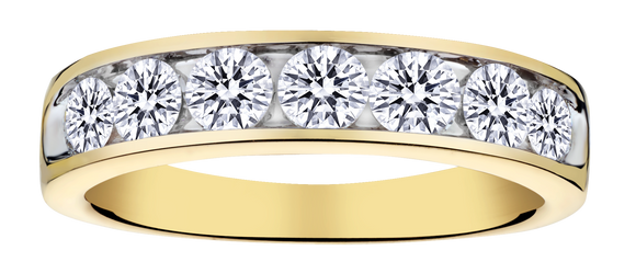 1.00 Carat of Lab Grown Diamonds Channel Set Band Ring, 10kt Yellow Gold.....................NOW