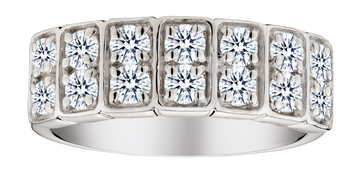 1.06 Carat of Lab Grown Diamonds Two Row" Ring, Silver.....................NOW