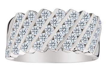 1.55 Carat of Lab Grown Diamonds Ring, Silver.....................NOW