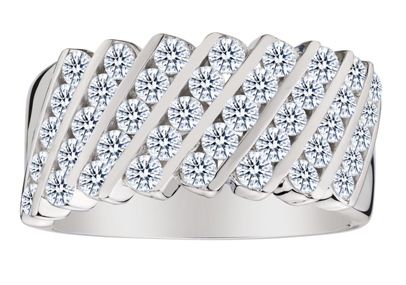 1.55 Carat of Lab Grown Diamonds Ring, Silver.....................NOW
