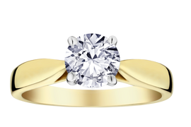 1.00+ Carat Of Lab Grown Diamond "Brilliant" Cut Ring, 14kt Two Tone.....................NOW