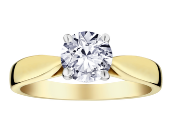 1.00+ Carat Of Lab Grown Diamond "Brilliant" Cut Ring, 14kt Two Tone.....................NOW