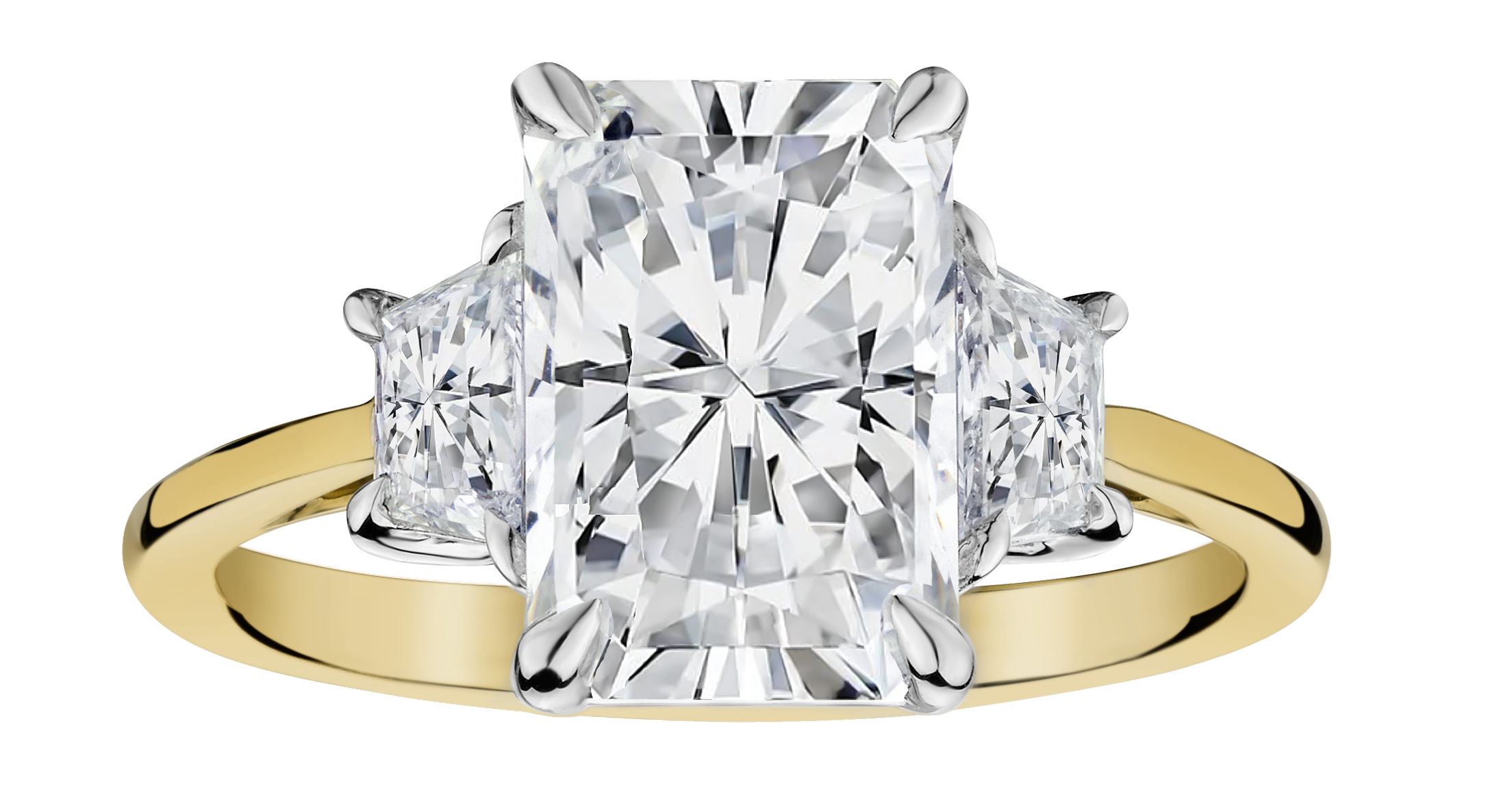 3.50 Carat of Lab Grown Diamonds "Past, Present, Future" Engagement Ring, 14kt Two Tone.....................NOW