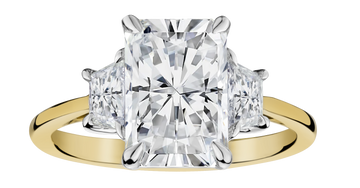 3.50 Carat of Lab Grown Diamonds "Past, Present, Future" Engagement Ring, 14kt Two Tone.....................NOW