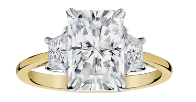 3.50 Carat of Lab Grown Diamonds "Past, Present, Future" Engagement Ring, 14kt Two Tone.....................NOW