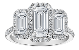 3.00 Carats of Lab Grown Diamonds "Past, Present, Future" Engagement Ring, 14kt White Gold.....................NOW