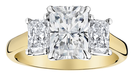 3.00 Carat of Lab Grown Diamonds "Past, Present, Future" Engagement Ring, 14kt Two Tone.....................NOW