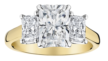 3.00 Carat of Lab Grown Diamonds "Past, Present, Future" Engagement Ring, 14kt Two Tone.....................NOW