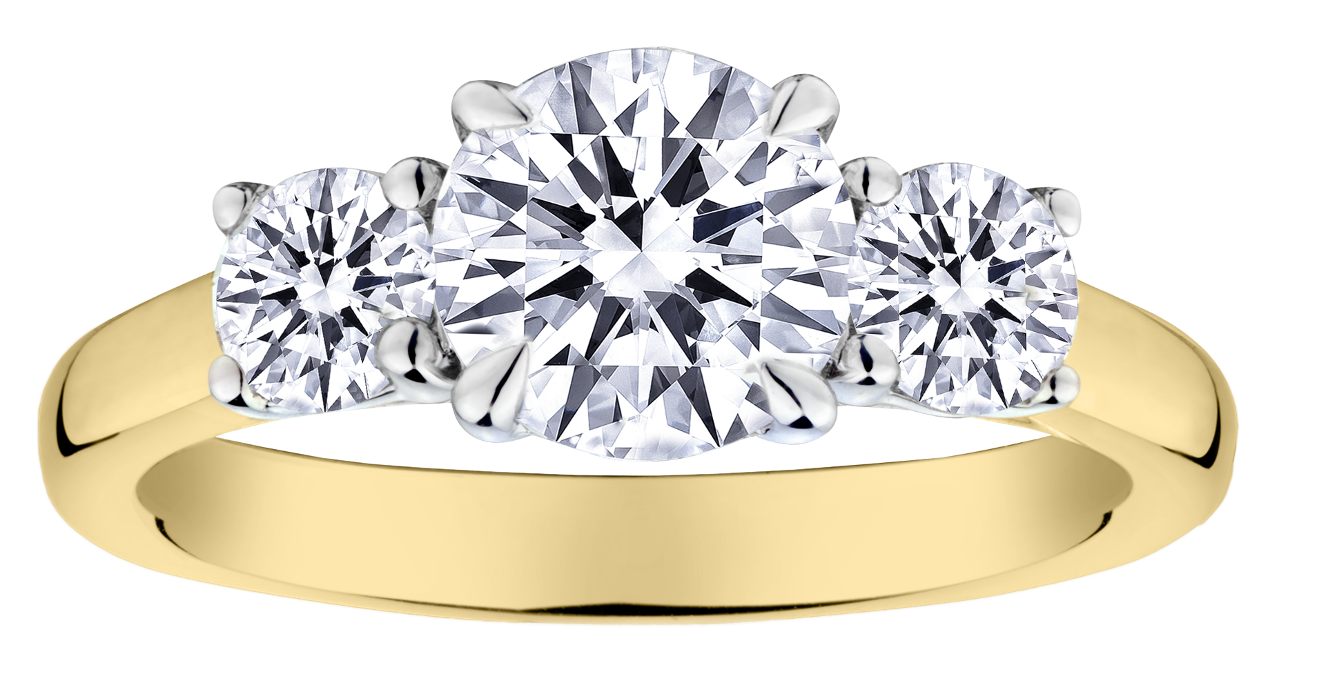2.15 Carat of Lab Grown Diamonds "Past, Present, Future" Engagement Ring, 14kt Two Tone.....................NOW
