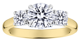 2.15 Carat of Lab Grown Diamonds "Past, Present, Future" Engagement Ring, 14kt Two Tone.....................NOW