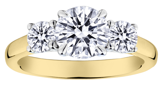 2.15 Carat of Lab Grown Diamonds "Past, Present, Future" Engagement Ring, 14kt Two Tone.....................NOW