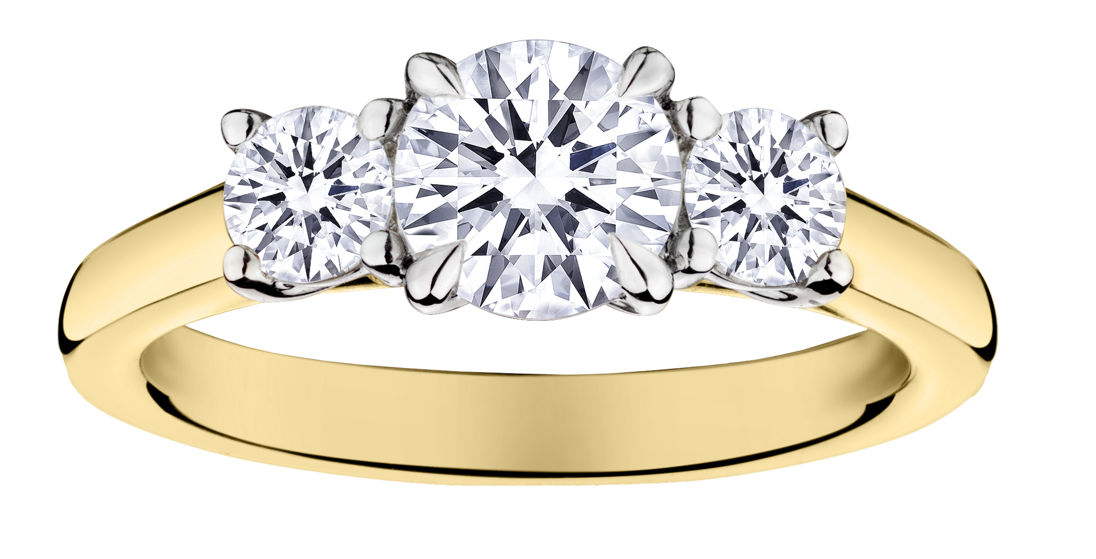 1.50 Carat of Lab Grown Diamonds "Past, Present, Future" Engagement Ring, 14kt Two Tone.....................NOW