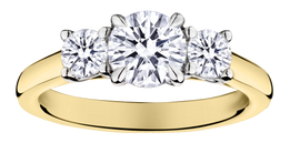 1.50 Carat of Lab Grown Diamonds "Past, Present, Future" Engagement Ring, 14kt Two Tone.....................NOW