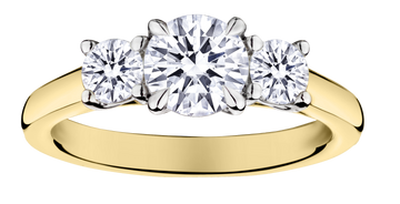 1.50 Carat of Lab Grown Diamonds "Past, Present, Future" Engagement Ring, 14kt Two Tone.....................NOW