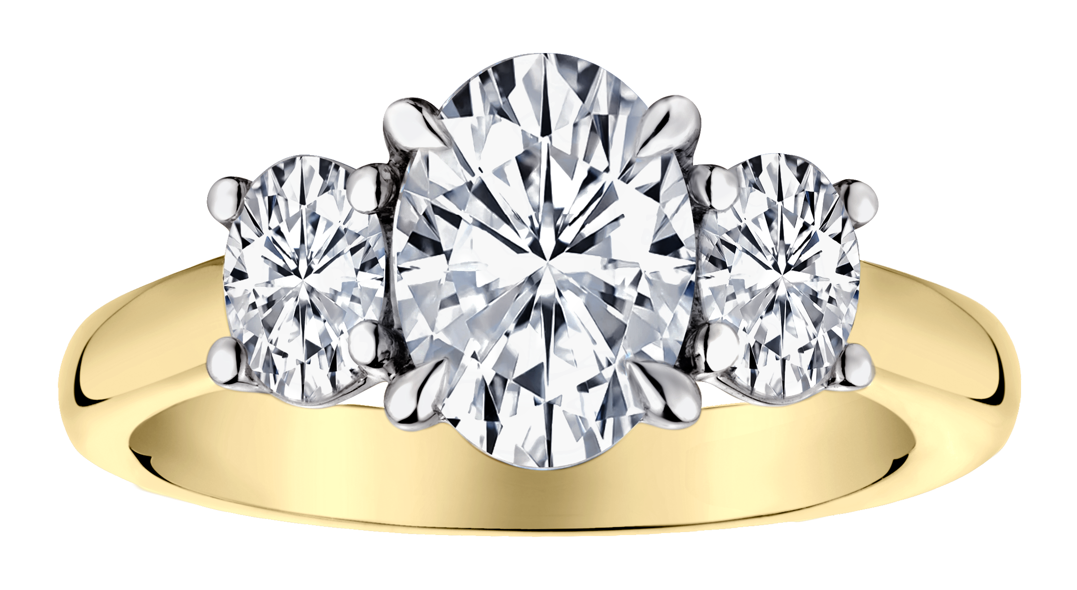 2.16 Carat of Lab Grown Diamonds "Past, Present, Future" Engagement Ring, 14kt Two Tone.....................NOW