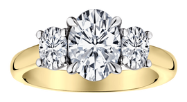 2.16 Carat of Lab Grown Diamonds "Past, Present, Future" Engagement Ring, 14kt Two Tone.....................NOW