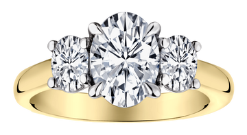 2.16 Carat of Lab Grown Diamonds "Past, Present, Future" Engagement Ring, 14kt Two Tone.....................NOW