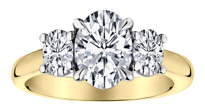 2.16 Carat of Lab Grown Diamonds "Past, Present, Future" Engagement Ring, 14kt Two Tone.....................NOW